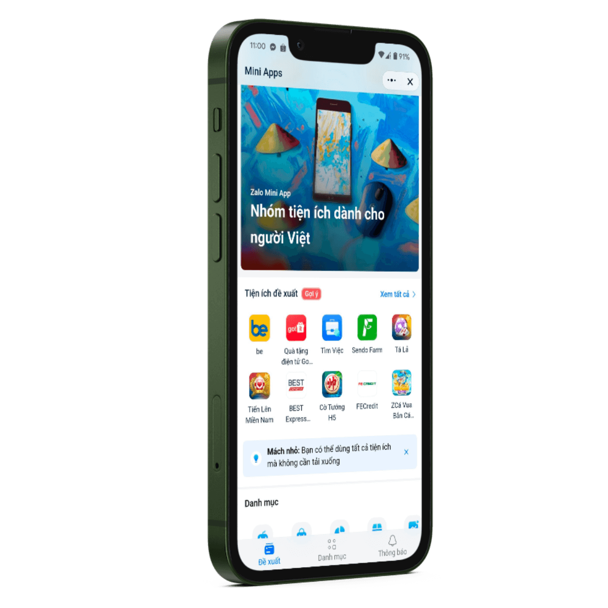 Tiện tích Zalo mini app