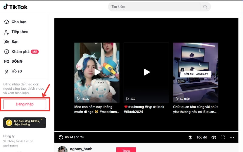 Đăng nhập vào Tiktok Đăng nhập vào Tiktok
